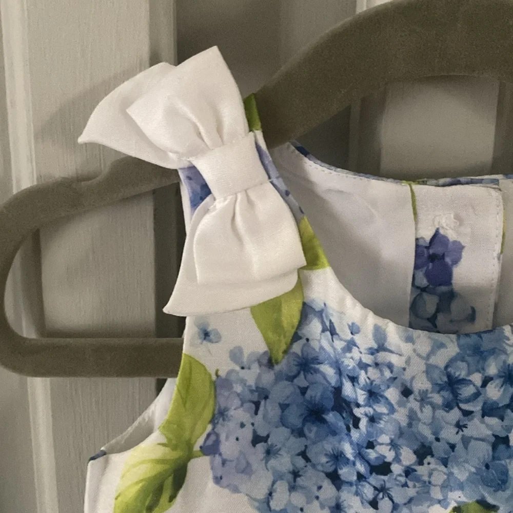 White and Blue floral Gymboree dress with Bees